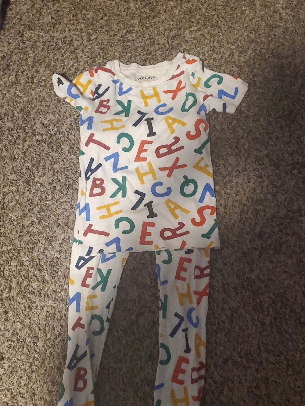 Old Navy Colorful Alphabet Kids Pajama Set - White Base